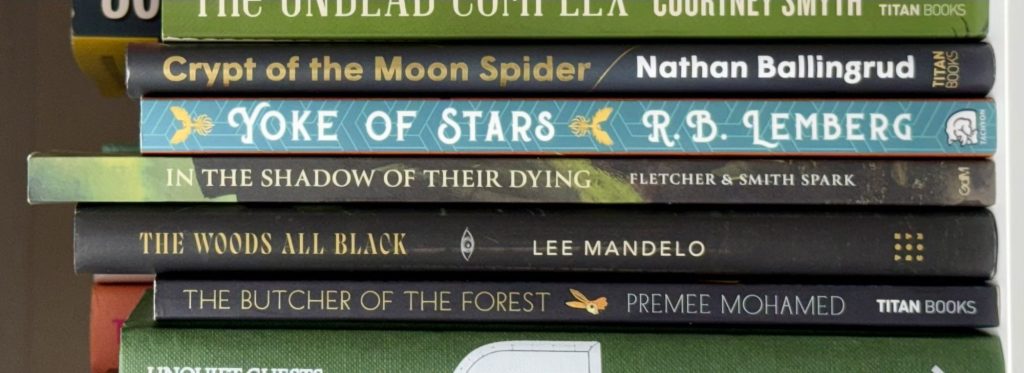 A stack of the shortlisted novellas. 